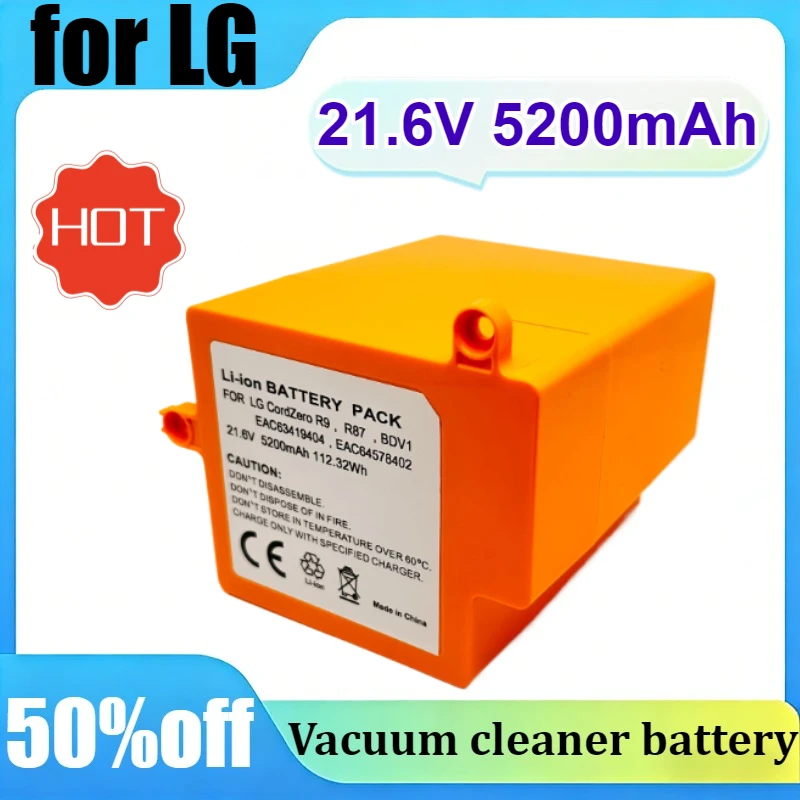 

Новая сменная батарея для пылесоса LG CordZero R9 R87 BDV1 21.6V 5200mAh