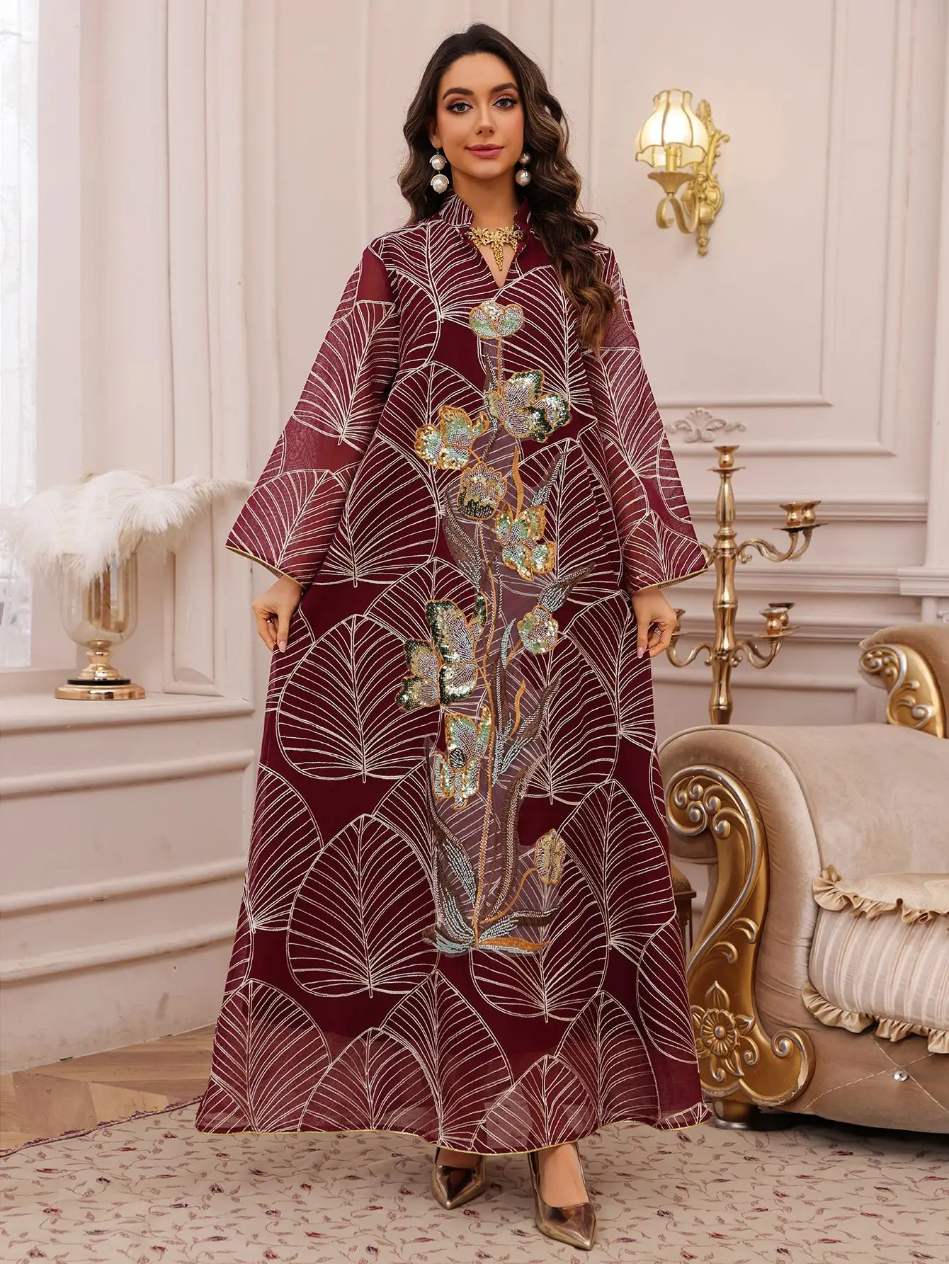 

Muslim Dress for Women Jalabiya Abaya Embroidery Mujer Vestidos Ramadan Long Dresses Robe Moroccan Caftan Vestidos Dubai Kaftan