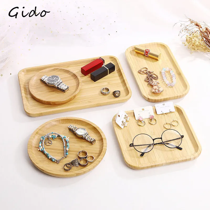 Wooden Tray Earring Rack Household Storage Jewelry Holder Bracelet Stand Necklace Rack Look Pallet Ornaments Display Organizer