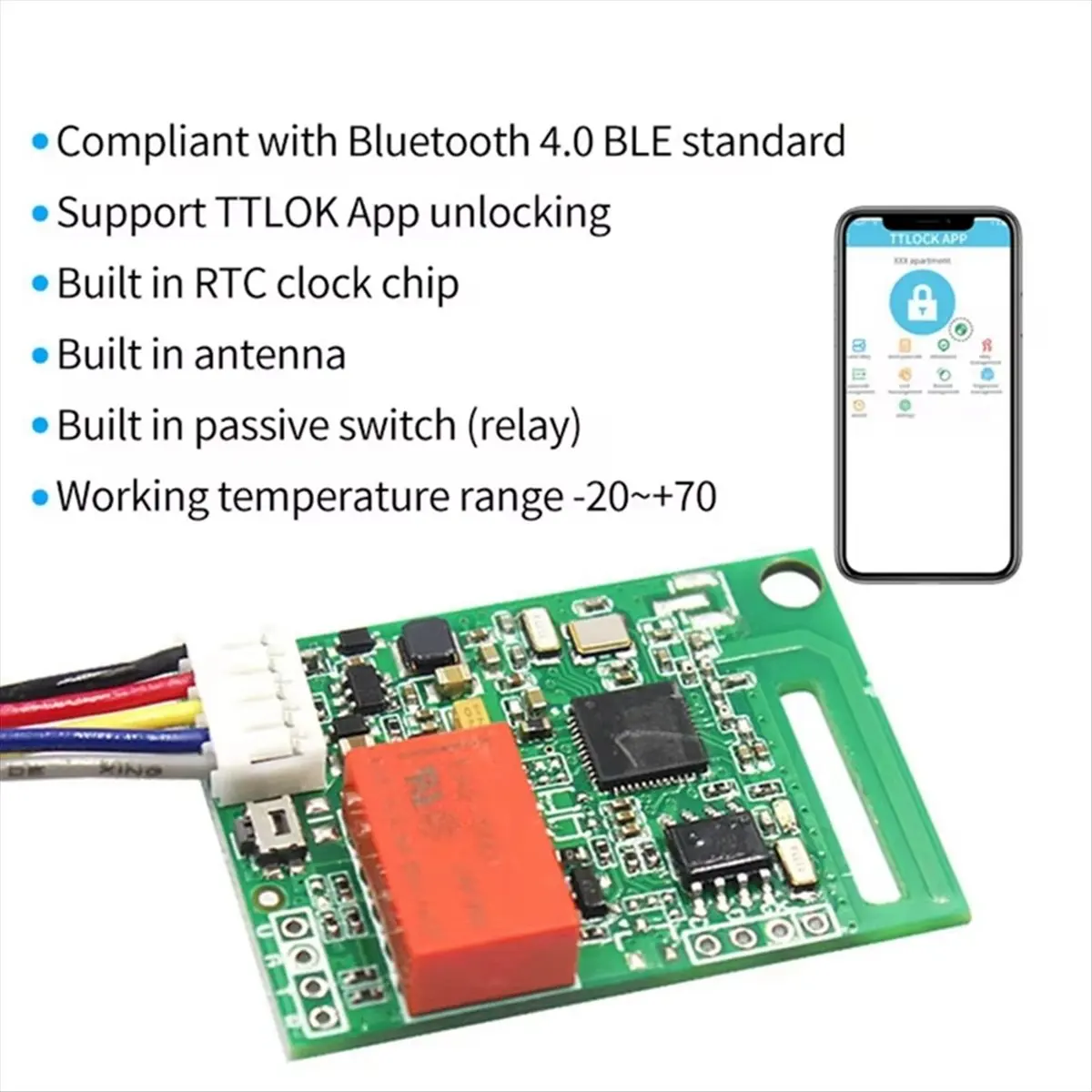 

SN-9134 TTLOCK Приложение Модуль удаленного электронного замка Модуль блокировки платы Релейный выход Система контроля доступа к двери