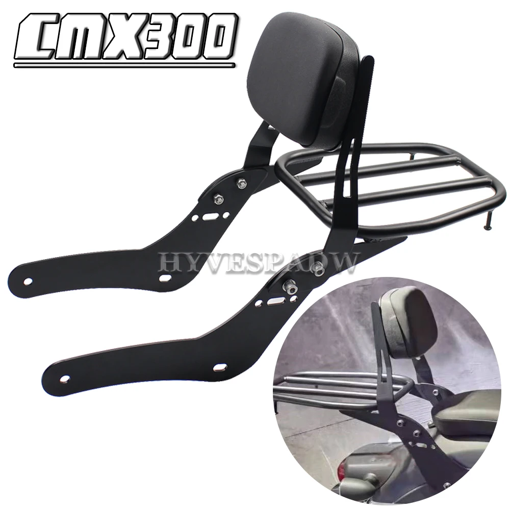 

For Honda Rebel CMX300 CMX500 CMX 300 500 2017-2021 Black Leather Motorcycle Rear Passenger Backrest Back Pad seat Backrest