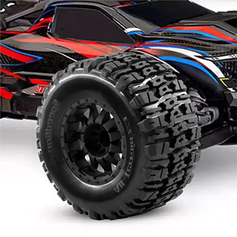 YSUN-For 1/12 For 1/10 Monster Truck Tire RC Remote Control Model Car W274 4Pcs 12Mm Adapter 111Mm X 77Mm
