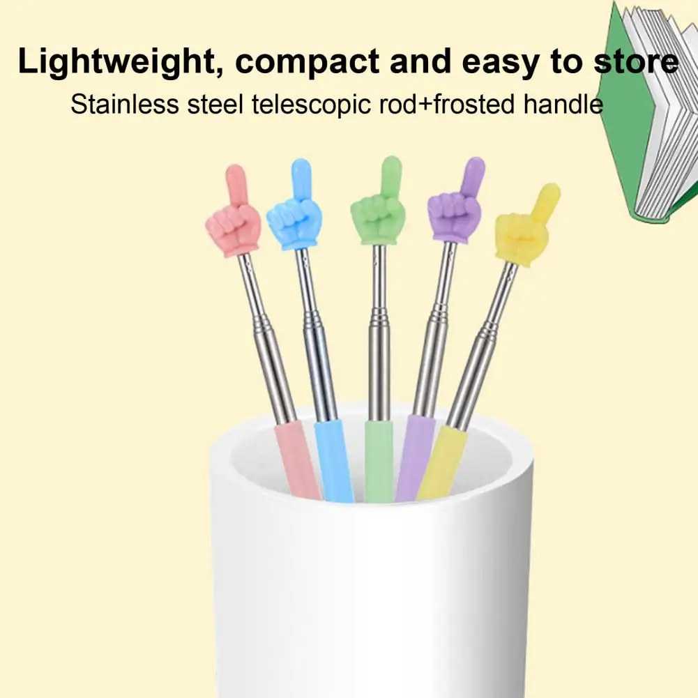 Reading Stick Learning Tool Telescopic Finger Reading Stick Set for Teachers Whiteboard Pointer with Finger Design Retractable