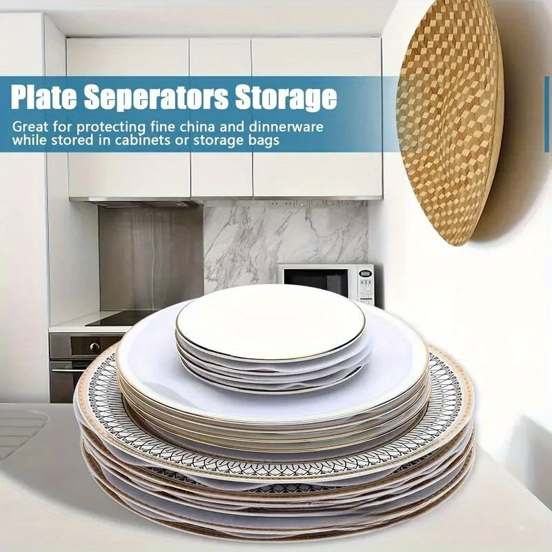 10PCS Felt Flat Base Pads | Circular Tableware Protection Pads | Separation Pads for Stacking Cookware