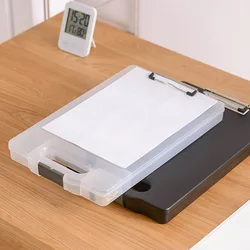 A4 Clipboard File Box Case Document PP File Folders Organizer Clipboard Pen Holder Writing Pad Stationery School Office Supplies