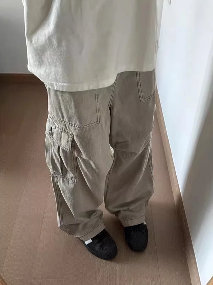 

Cleanfit American Retro Multi-ket Work Pants Men's Autumn Winter Trendy Brand Pleated Loose Wide Leg Casual Long Pants