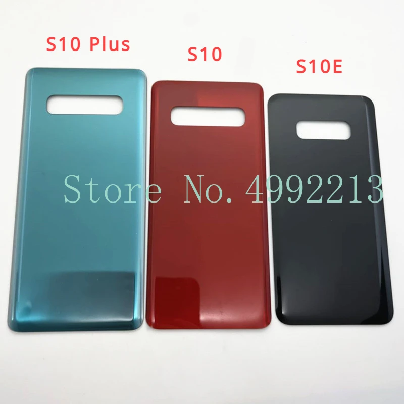 For Samsung Galaxy S10 Plus G975 Back Battery Cover For S10 G973 S10E S10plus Glass Rear Housing Cover Adhesive Replace Case