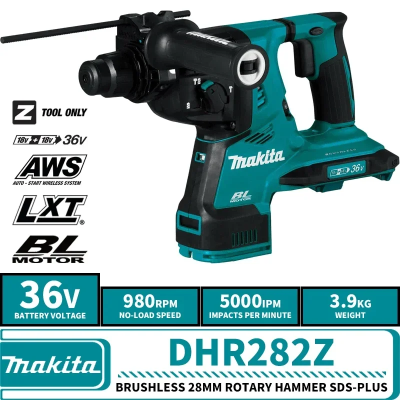 Makita DHR282Z 36 В LXT Бесщеточный Аккумуляторный 28 мм Перфоратор SDS-Plus Профессиональные литиевые электроинструменты Ударная дрель
