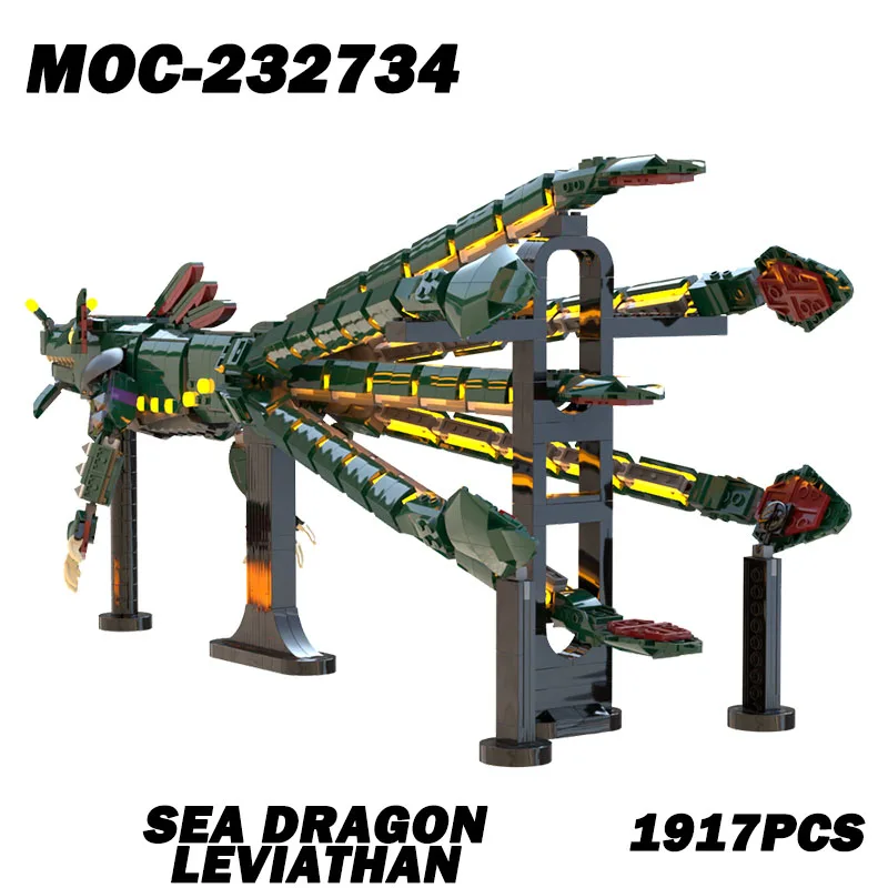 

MOC-232734 креативный гигантский морской монстр морской дракон Левиафан модель в сборе строительные блоки игрушки детский подарок на день рождения 1917 шт.