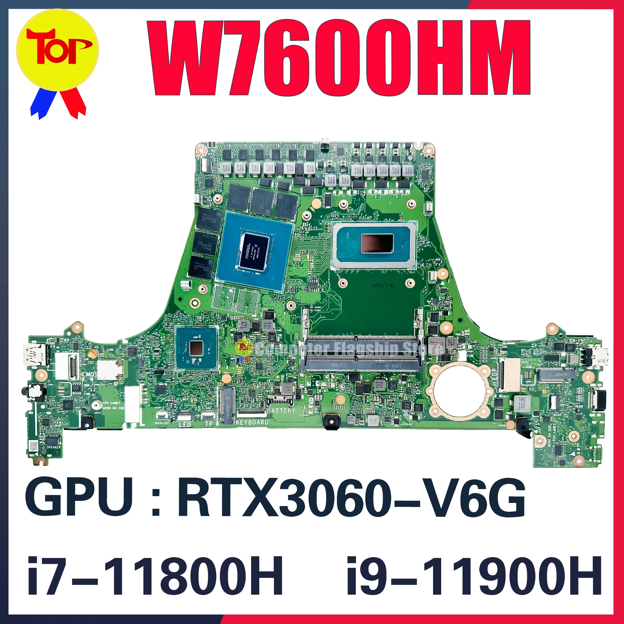 W7600H3A Mainboard For ASUS H7600HM W7600H5A W7600H3 J7600H3A J7600H5A J7600HM Laptop Motherboard i7-11800H i9-11900H W-11955M