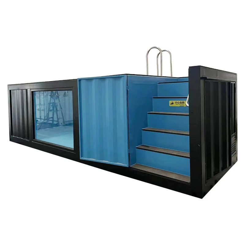 All-Weather Container Pool Heavy-Duty Steel Container Swimming Pool with Insulation for Year-Round Use