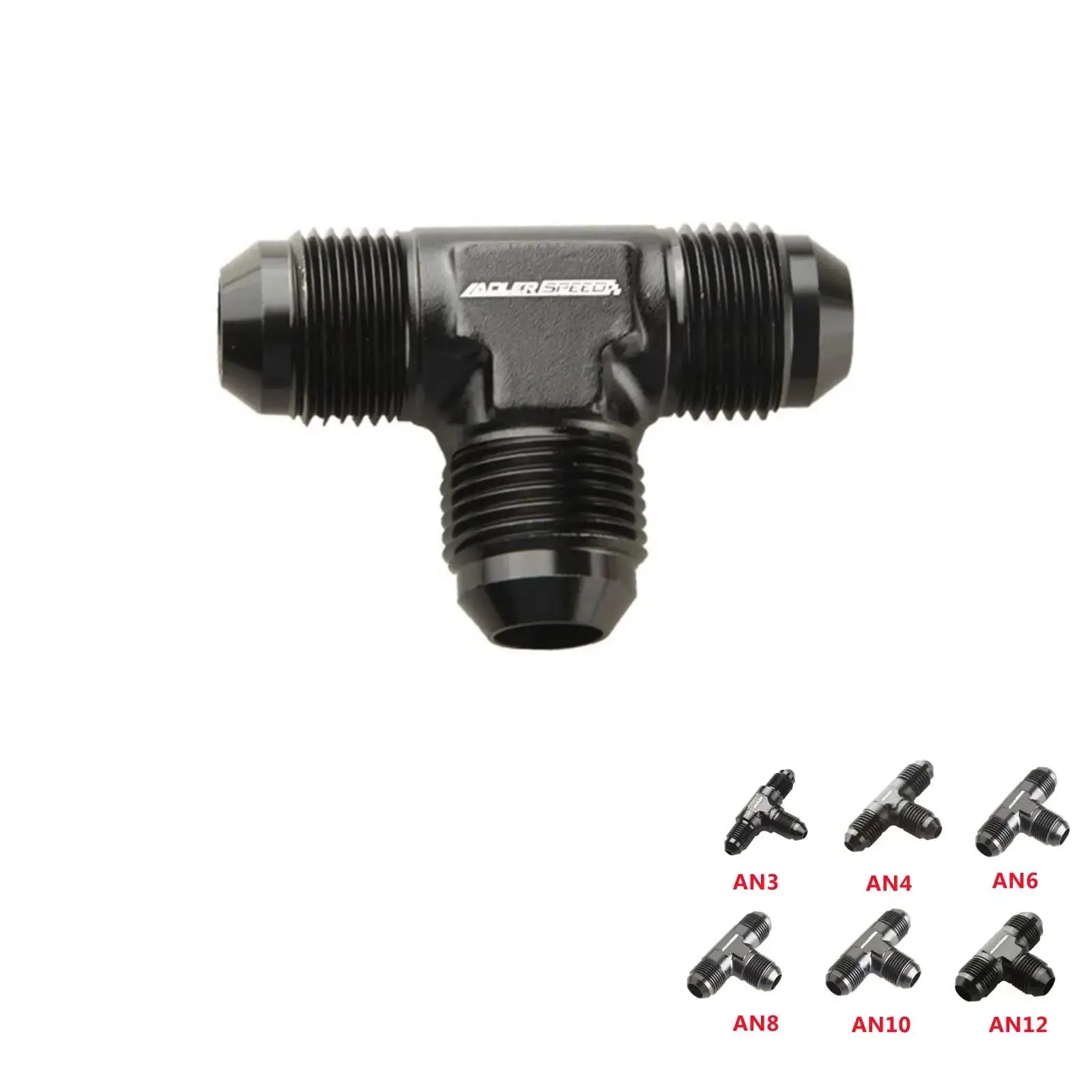 AN3 AN4 AN6 AN8 AN10 AN12 Male Flare Union Tee T-Piece Fitting Adapter Alumuinum