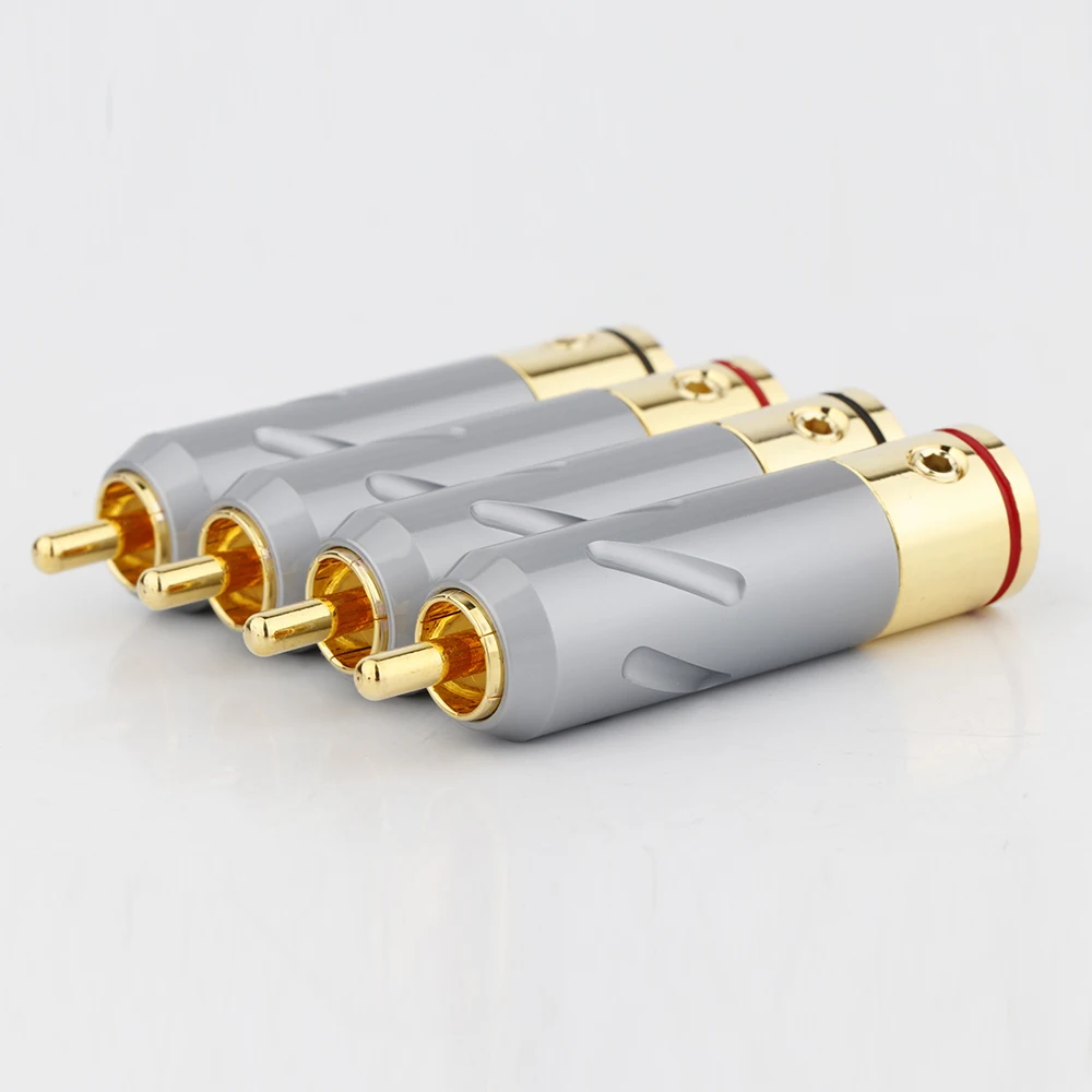 Monosaudio RCA-Stecker aus reinem Kupfer, vergoldet/rhodiniert, RCA-Stecker, Lautsprecherklemme für Audio-Lautsprecher-Signalkabel – Detail 19