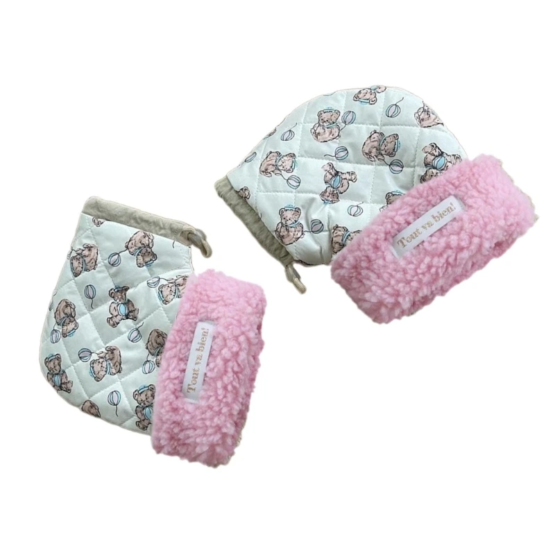 1 Pair Children's Scooter Gloves Cartoon Printed Balance Car Mittens Warm and Soft Hand Muffs for Outdoor Activities