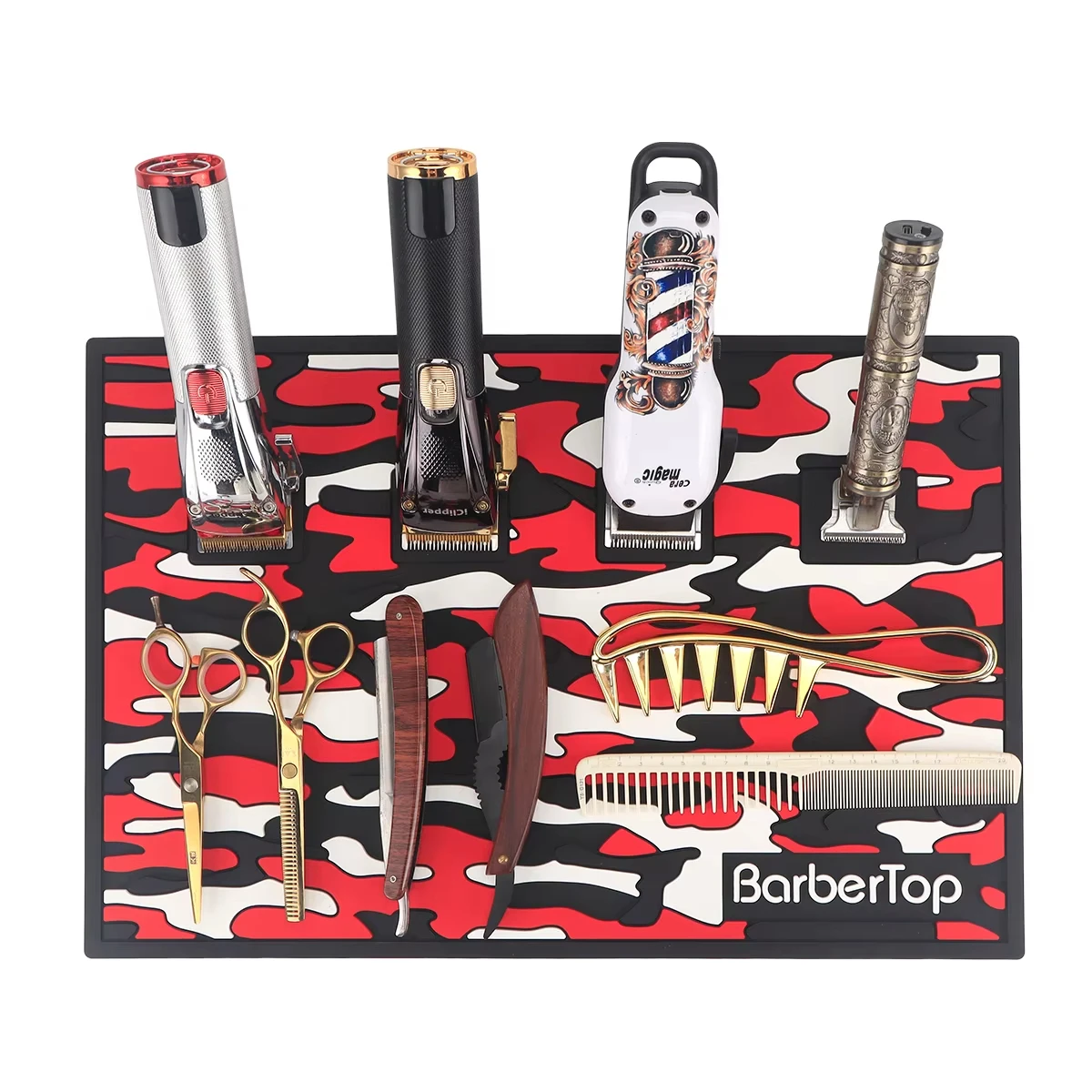 Soft Silicone Magnetic Waterproof Table Mat Hairdresser Scissor Combs Storage Cushion Barbershop Professional Tools Accessories