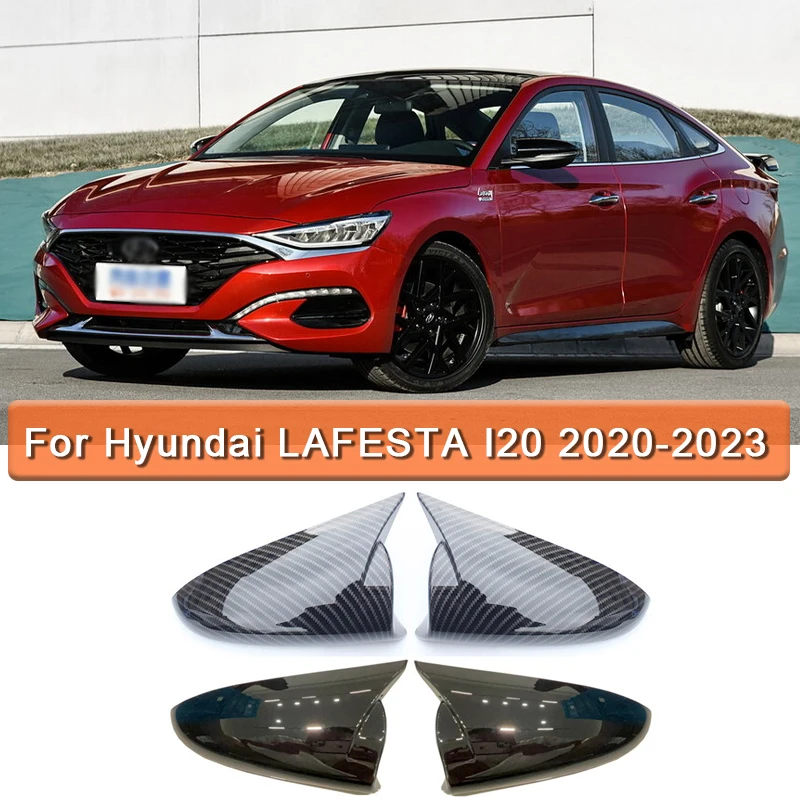 

Para Hyundai LAFESTA I20 2020-2023 side mirror cover car decal door wing cap exterior carbon fiber decorative cover Auto