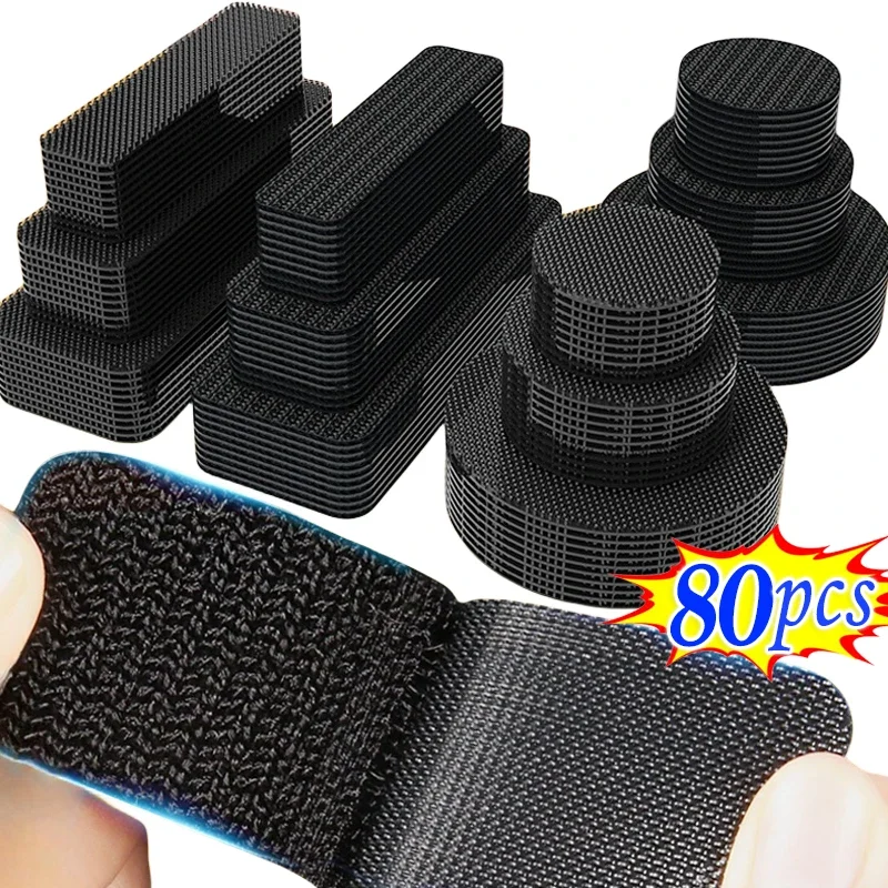 

80/2pcs Strong Self-Adhesive Fixing Stickers Double Sided Car Floor Mats Fixed Patches Home Carpet Sheets Non-slip Grip Tapes