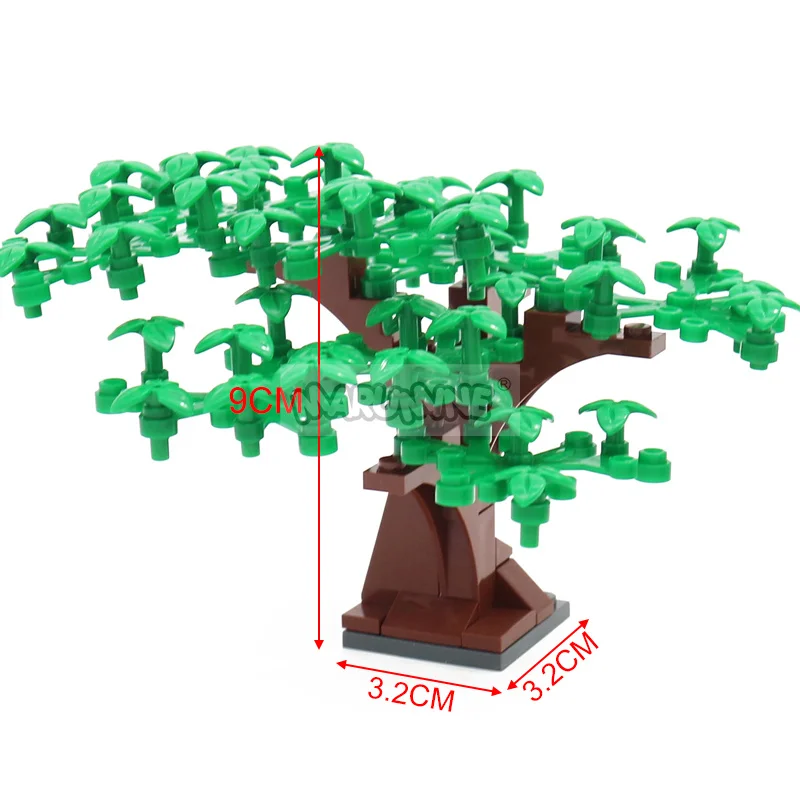 Marumine 80PCS Tree Building Blocks Set MOC City Street View Garden Plant Decoration Scene DIY Construction Bricks Accessories