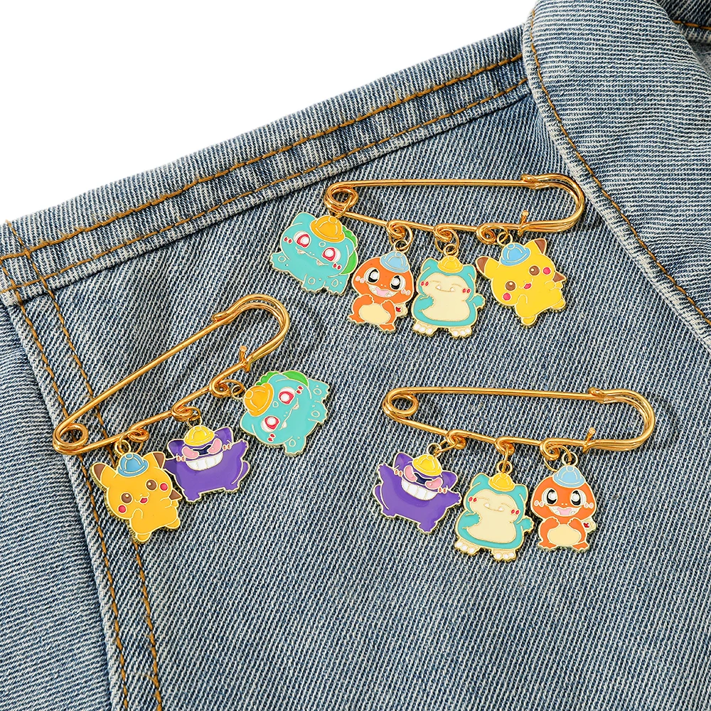 3 Stück Persönlichkeit Film Brosche lustige Bulbasaur Emaille Pin Rucksack Kleidung Schmuck Metall Abzeichen Zubehör Geschenk für Freund