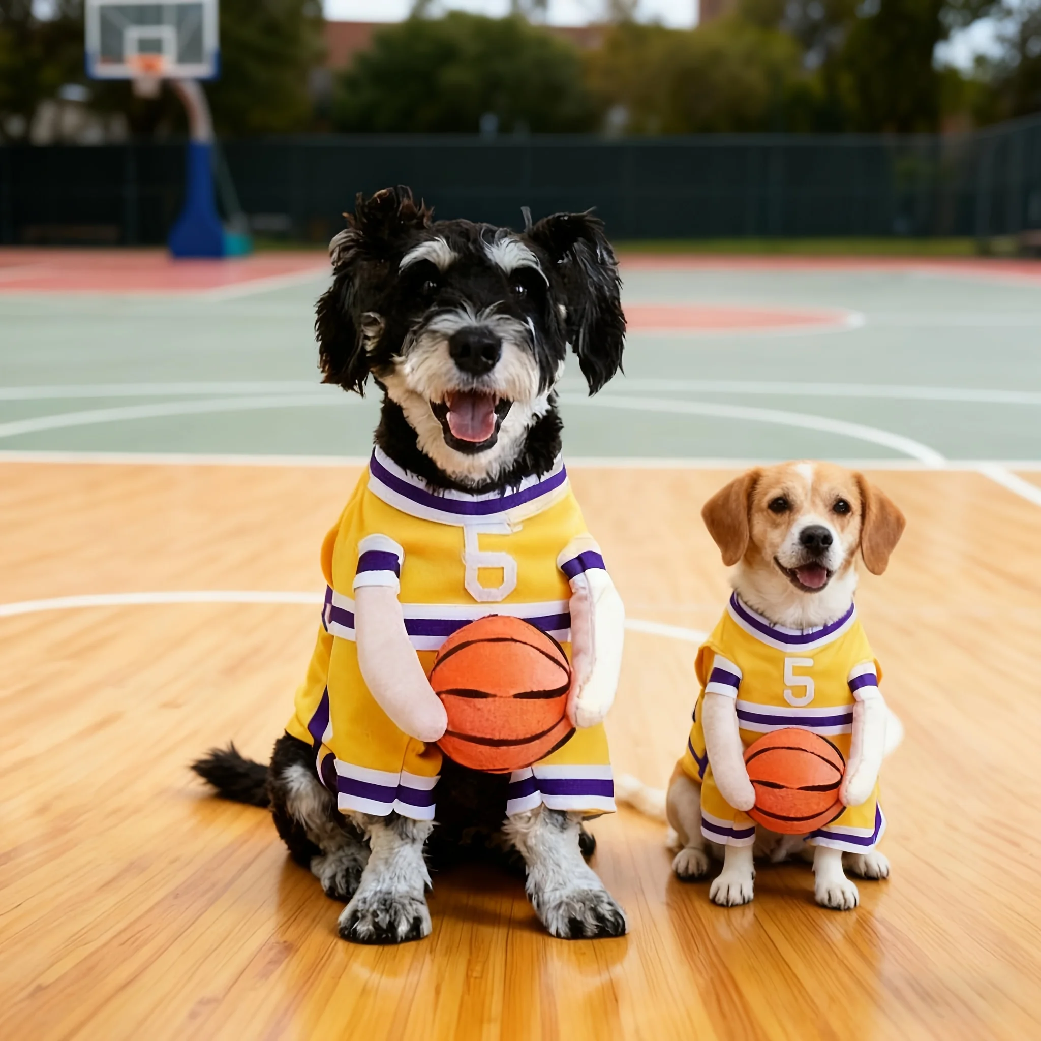 Divertido Disfraz de Jugador de Baloncesto para Perro con Pelota de Peluche # Conjunto Deportivo de 6 Piezas para Perros Pequeños Chihuahua Yorkie