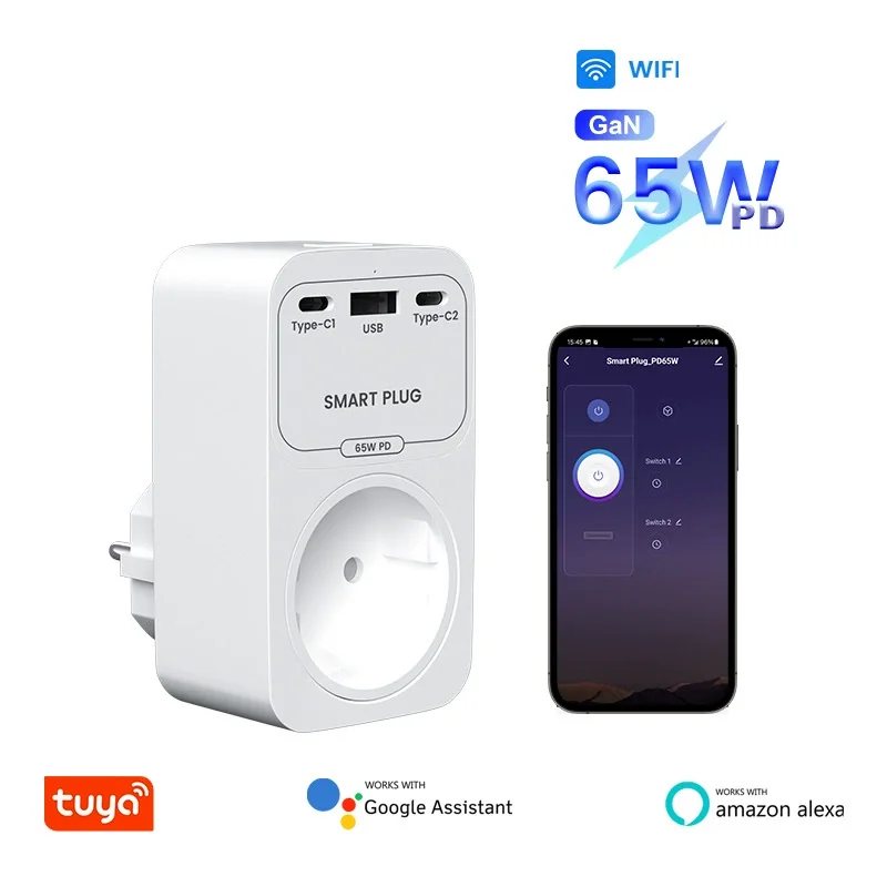 

American Standard Mobile Phone Fast Charging Socket, British Standard Zigbee Smart Plug Usb+Type-C Socket Converter Ac85-265v