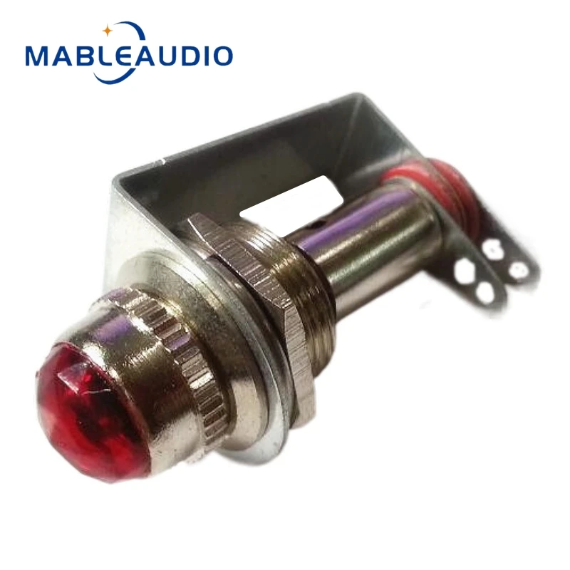 5PCS Audio Amplifier Accessories Power Indicator Light Drill Stone Tone Board Signal Light Bracket Built-in 6.3V Iron Frame