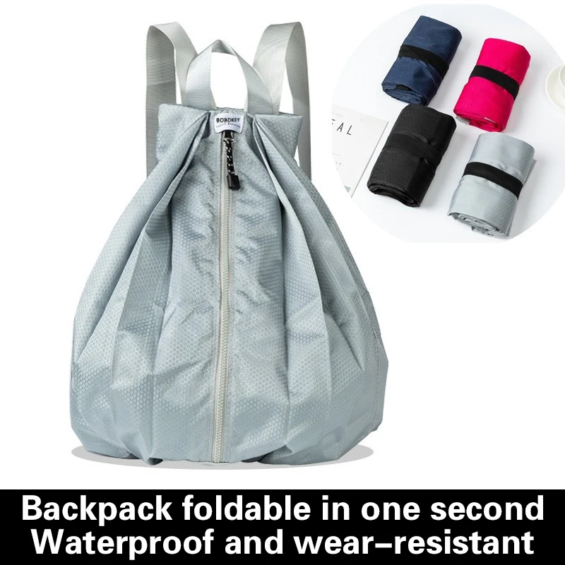 New Outdoor Portable Backpack Thicken Waterproof Sports Backpack Foldable Portable Travel Bag Casual Nylon Folding Bag Rucksack