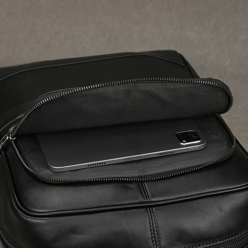 حقيبة التنقل في الهواء الطلق حقائب الظهر المدرسية متعددة الوظائف بسيطة حقائب الظهر للأعمال حقائب الكمبيوتر المحمول الجلدية Mochila MHSJB #5