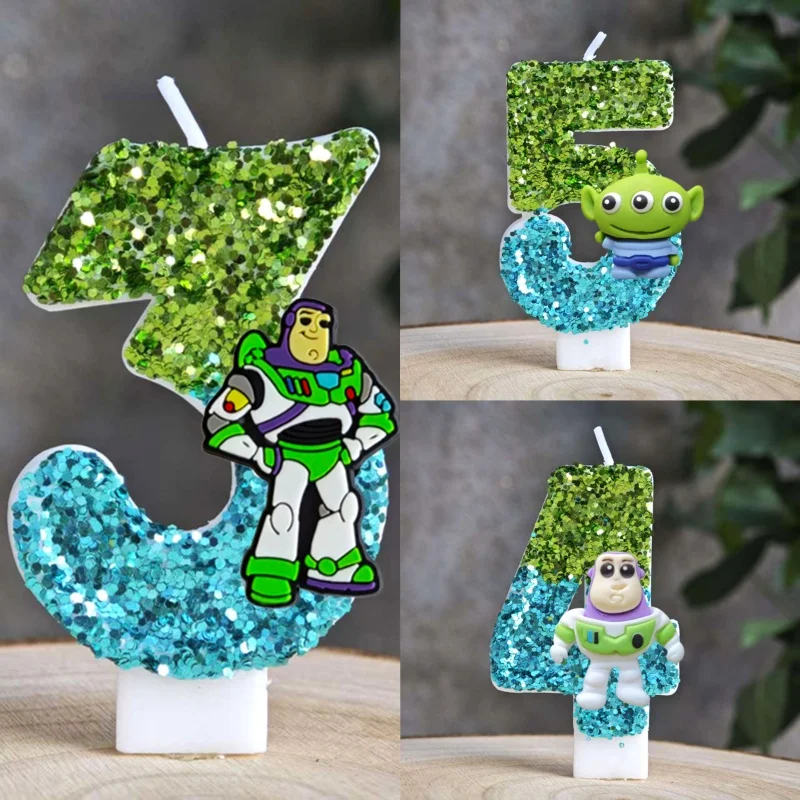 Bougies Chiffres 0-9 Thème Histoires de Dessins Animés pour Gâteaux d'Anniversaire - Décorations de Fête Inspirées des Jeux