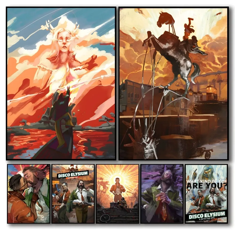 

Hot Video Game Disco Elysium Self-adhesive Art Waterproof Paper Sticker Coffee House Bar Room Wall Decor