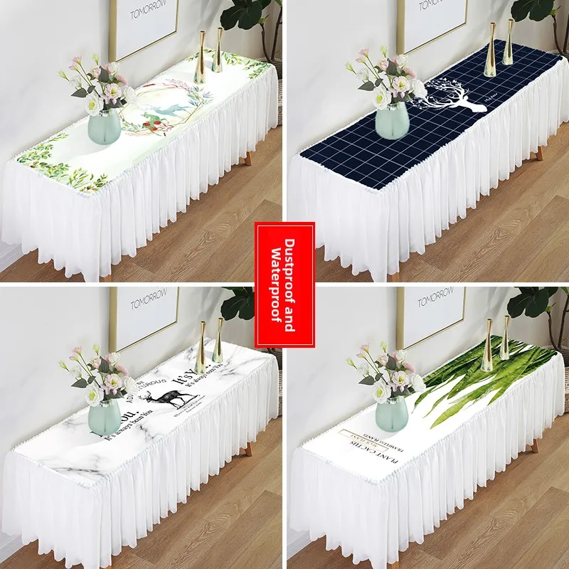 

Nordic Style Rectangular Home Use Dustproof Waterproof Tablecloth Lace Living Room Tea Table TV Cover Cloth Universal Cover T...