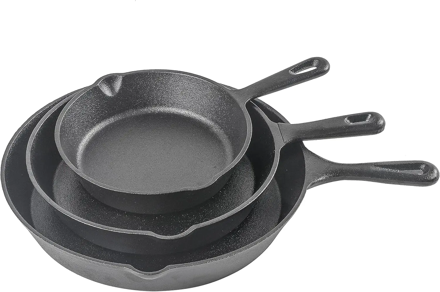 

3-Piece Cast Iron Skillet Set – 8 inch, 10 inch, and 12 inch - Pre-seasoned Cast Iron Cookware