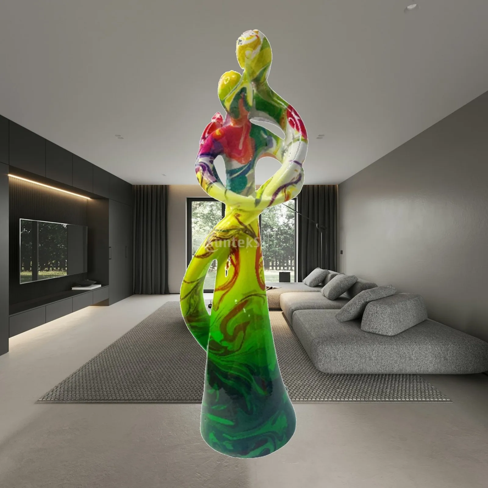 Embracing Couple Figurine Abstract Statue Valentine's Day Decor Collectible Resin Sculpture for Home Bookshelf Wedding Gift