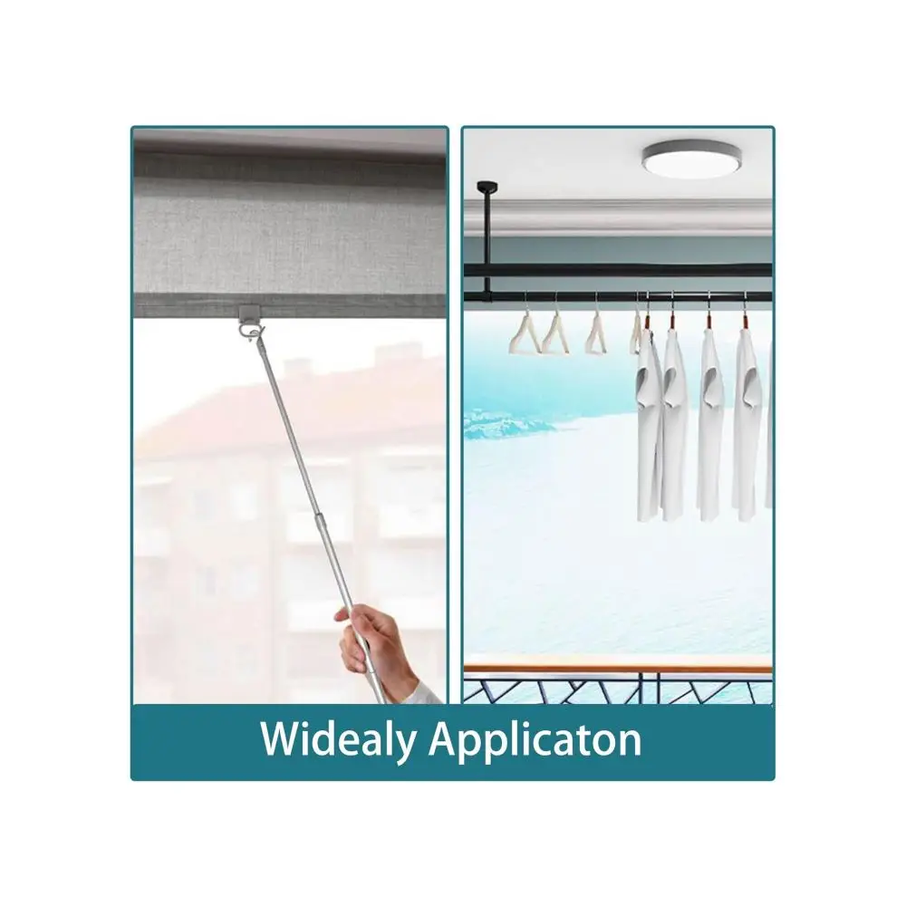 24 Inch Telescopic Blind Wand Durable Aluminum Alloy Curtain Rod Adjustable Manual Tilt Control Stick For Home Office Window
