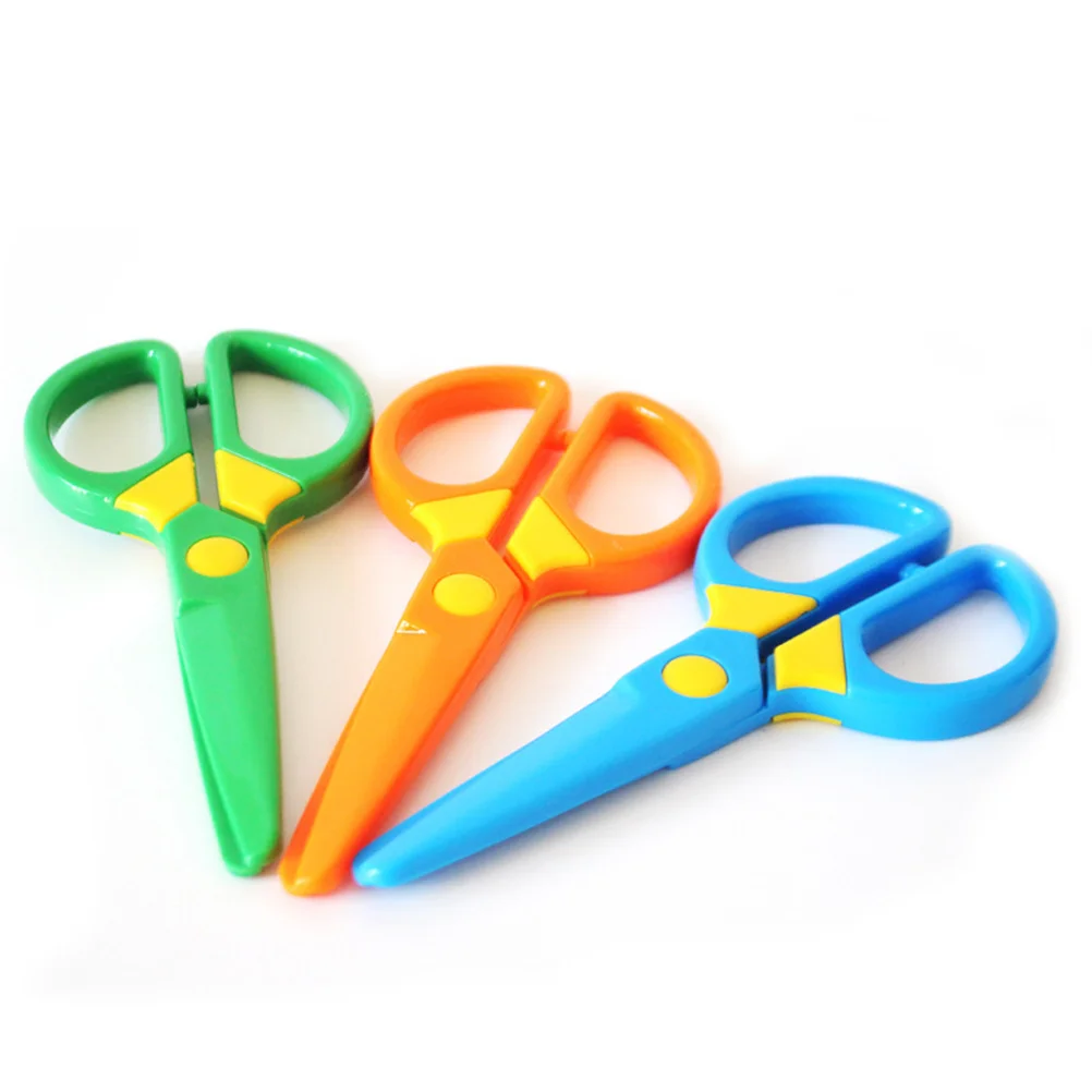 10 個のはさみ安全エッジプラスチッククラフトはさみ DIY アートプロジェクト学校スクラップブッキンググリーティングカード作成軽量