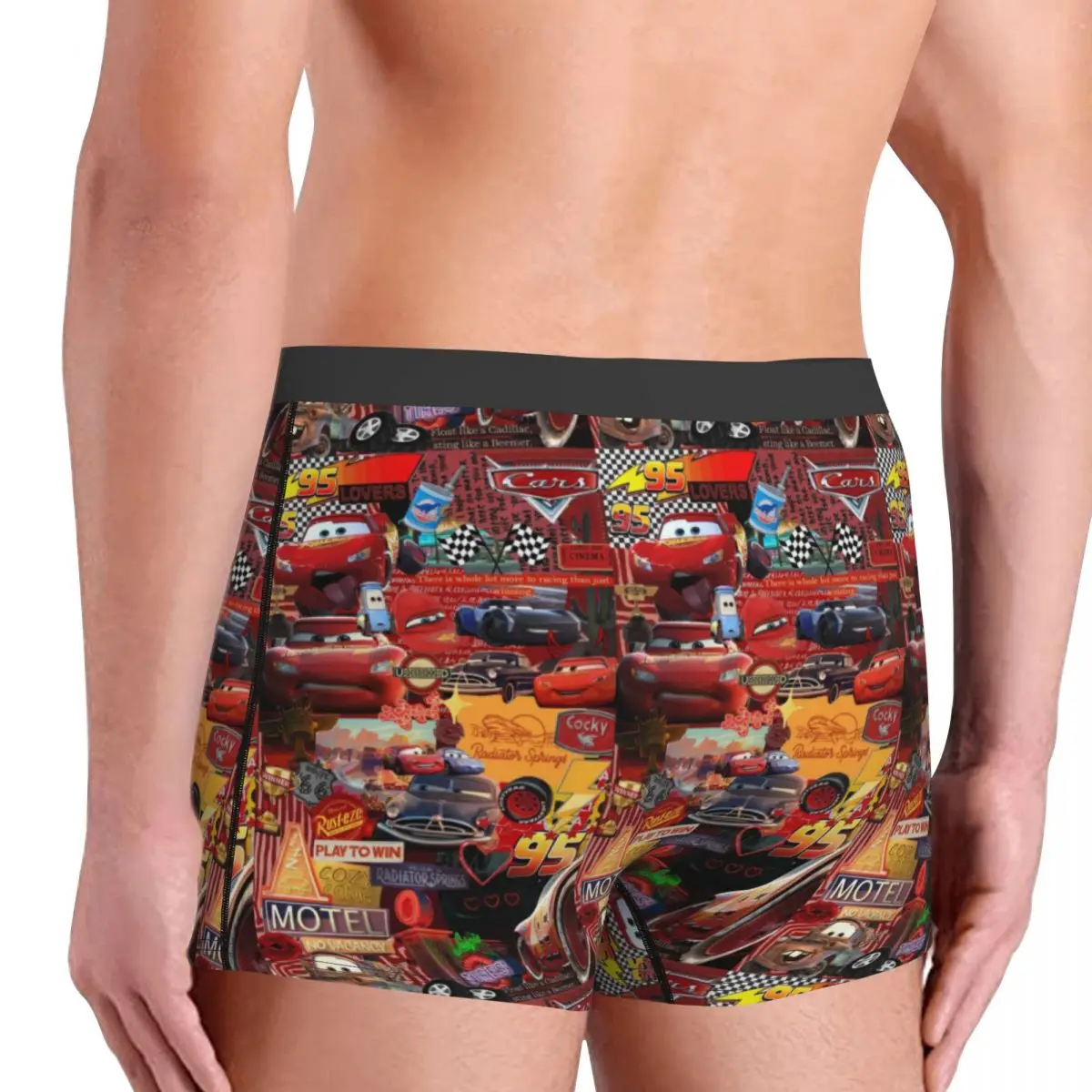 Custom Lighting McQueen Boxers Shorts Men\'s Cartoon Cars Briefs Underwear Novelty Underpants