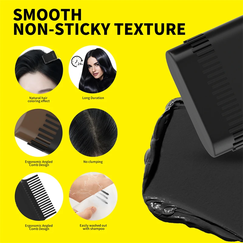 عصا شعر مكونة من 3 ألوان، قطعة أثرية لتغطية الشعر الرمادي بدون فقدان اللون، عصا صبغ الشعر للاستعمال مرة واحدة، جذور الشعر وصبغ الشعر واللون #6