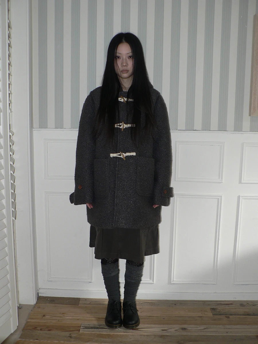 

Angproject Winter New Arrival Women's Woolen Coat with Hat Middle Length Button up Casual Vintage Sle Thiened Long Sve