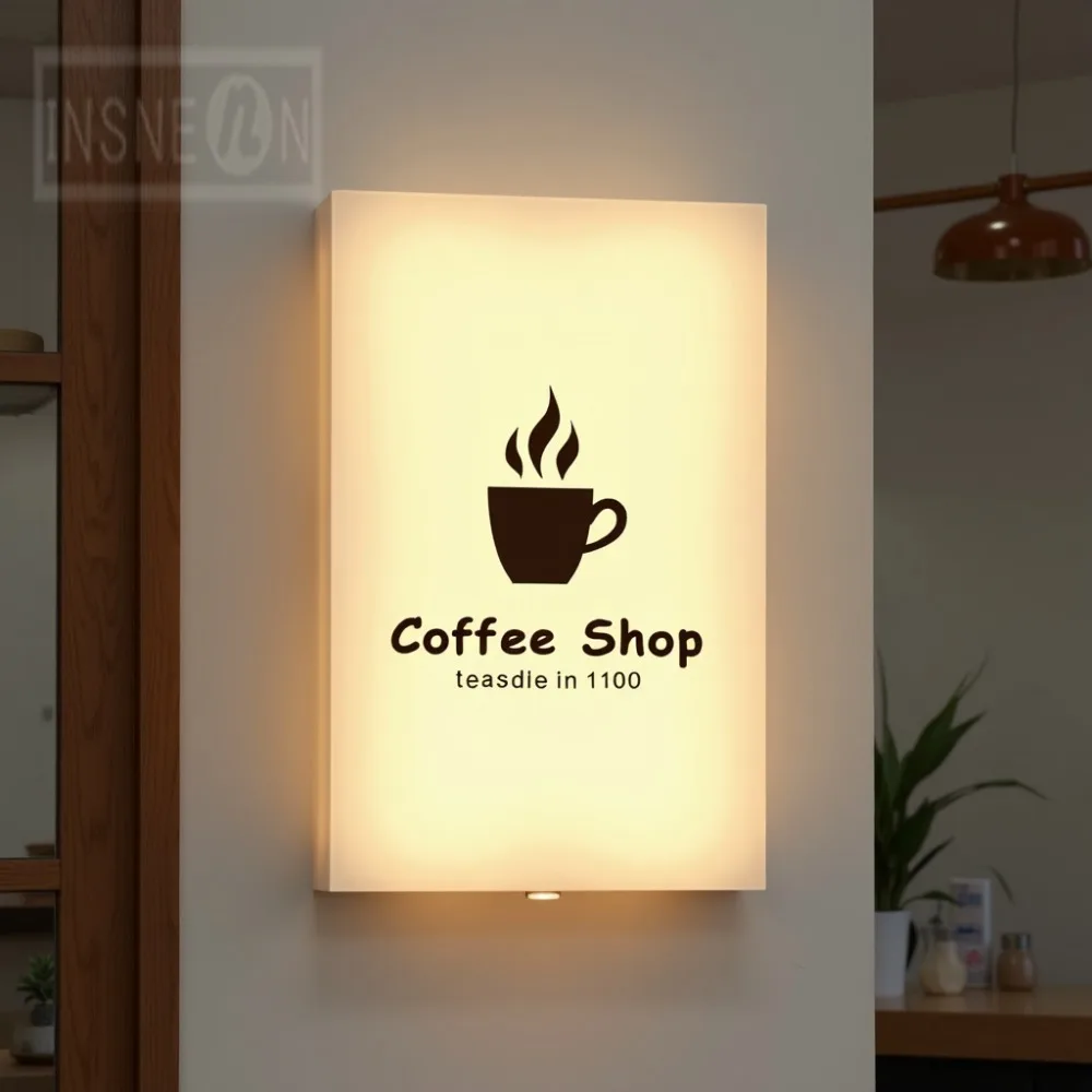 Custom LED Light Box for Business Sign Outdoor Waterproof Acrylic Storefront Signage Wall Mounted LED Light Display