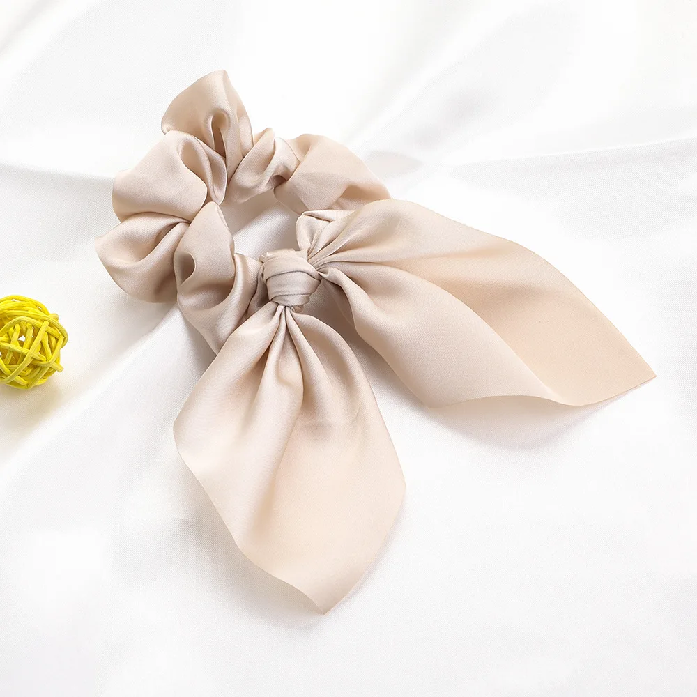 Leopard Bowknot Elastisches Haarband Frauen Einfarbig Scrunchie Mädchen Haargummi Pferdeschwanz Halter Stirnband Haar Seil Haar Zubehör – Detail 27