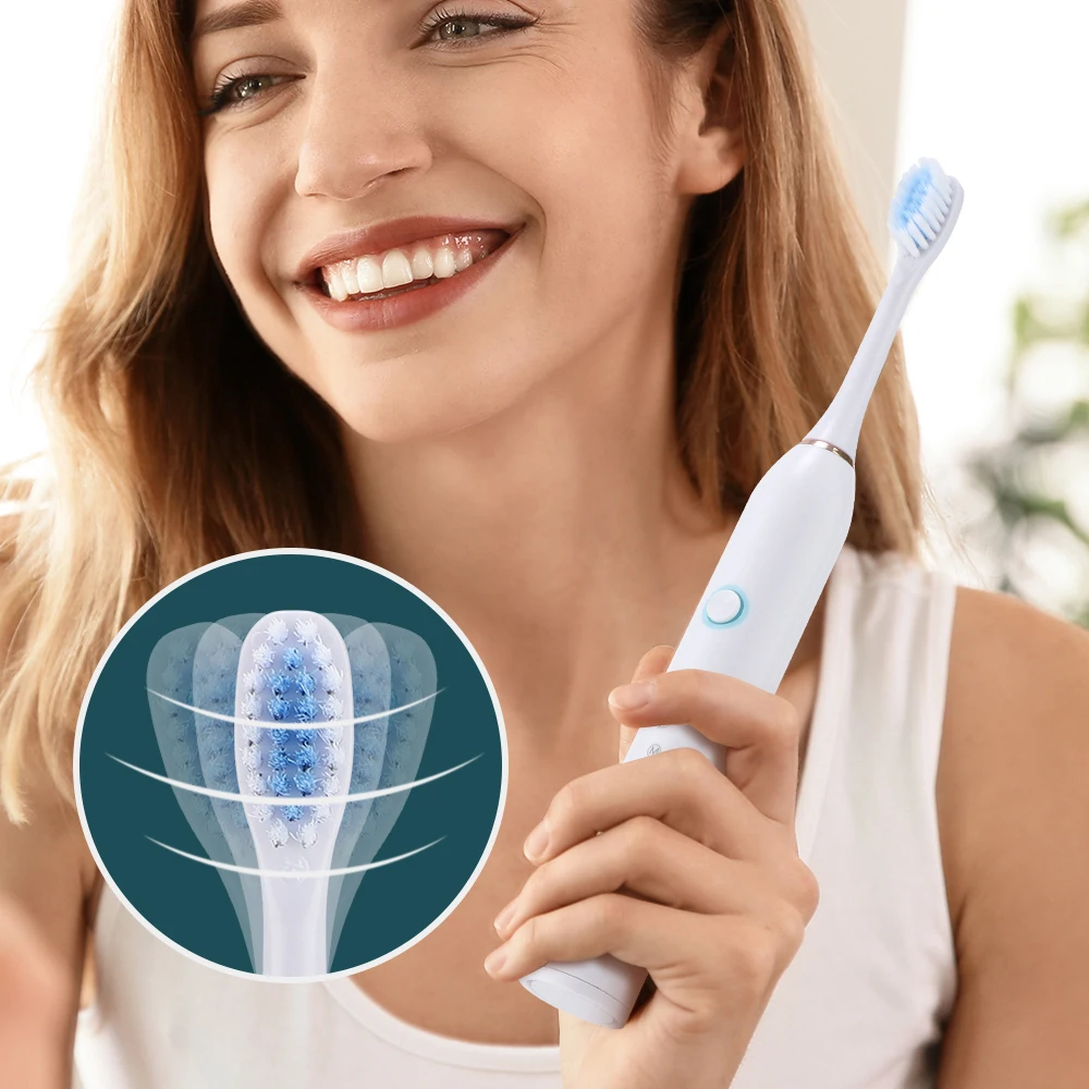 Electric Toothbrush For Adults Powerful Sonic Teeth Whitening 6 Cleaning Modes 4 Replacement Brush Heads USB Charging Waterproof