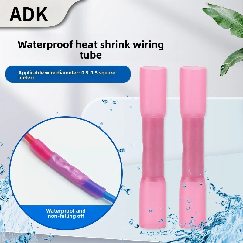 50/100PCSHeat Shrink Terminal BHT1.25 Red High-Quality Heat-Shrink Waterproof Middle Tube, Waterproof Tube, Heat-Fusion Terminal