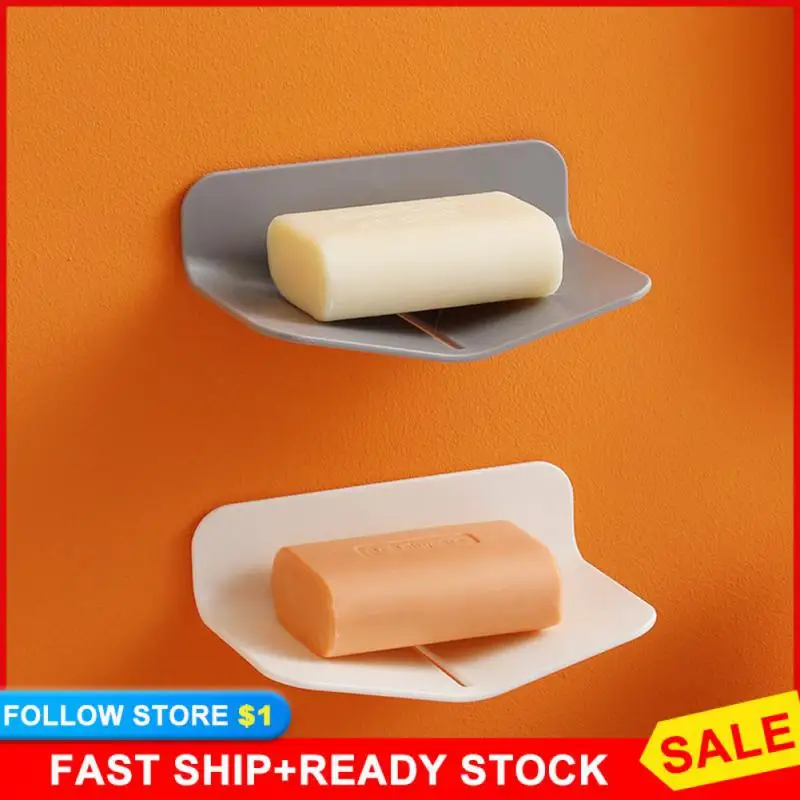 Soap Dishes No Drilling Punch-free Sponge Dish Holder Bathroom Artifact Draining Soap Storage Rack Bathroom Shelf