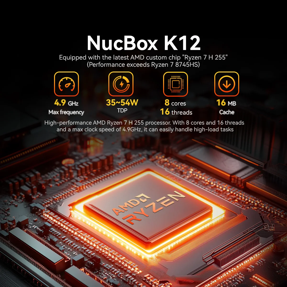 كمبيوتر صغير GMKtec K12 AMD Ryzen7 H 255 (محدث 8745HS) Oculink DDR5 بدون ذاكرة وصول عشوائي بدون قراءة فقط نافذة كمبيوتر مكتبي 11 Pro كمبيوتر ألعاب WIFI6E