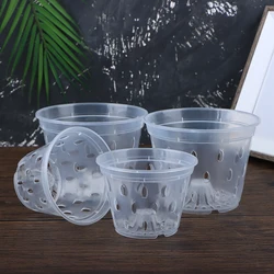 Home Flowerpot Garden Planter Drainage Pots With Holes Transparent Orchid Baskets Plastic Breathable Flower Pots Container New