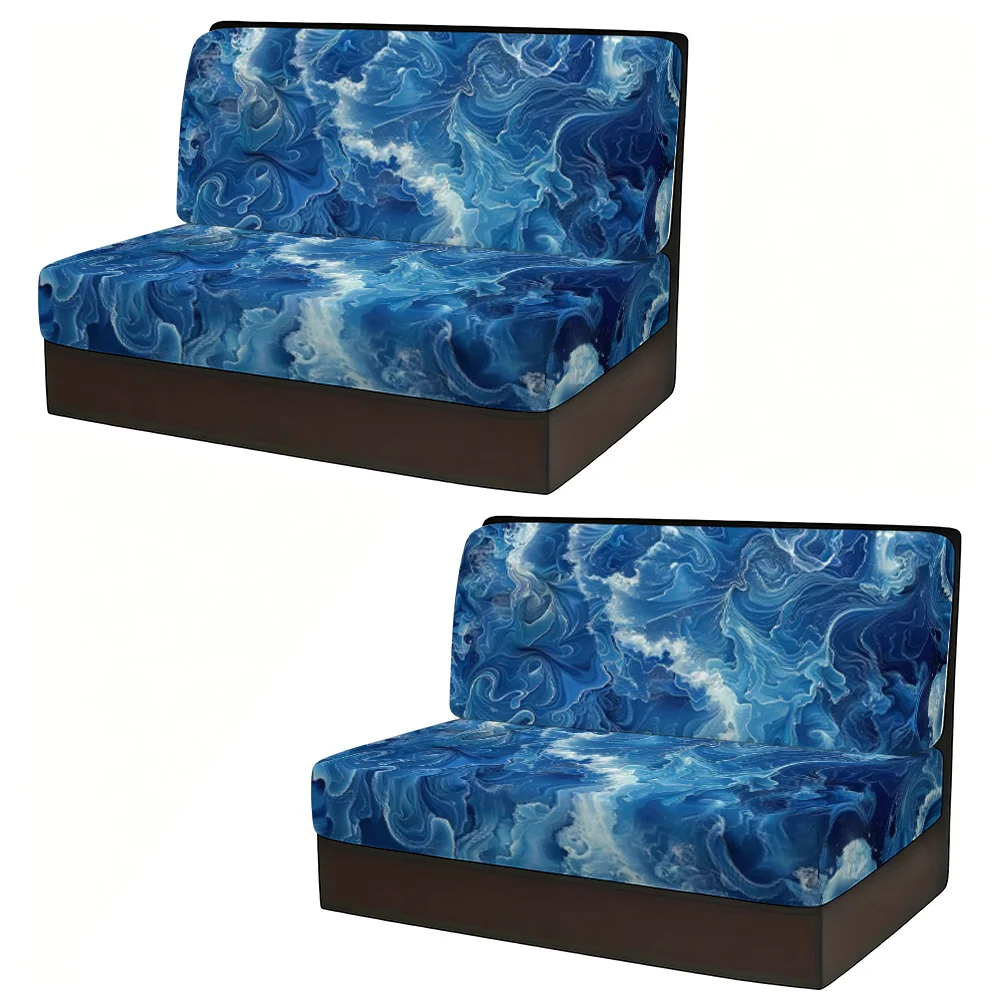 RV Dinette Cushion Covers, Stretch Full-wrap Sofa Protectors with Snug Fit. Suitable for Travel Trailers, RV Booth and Dinette Sofas of Most Campers. Classic Style to Upgrade Your RV Interior, Ideal for Outdoor Camping Lovers. view 7