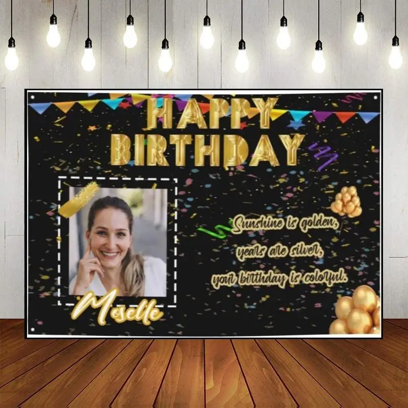 Photo Customized Picture Decoration Background Banner Party Backdrop Personalized Photography Wall Happy Birthday Backdrops