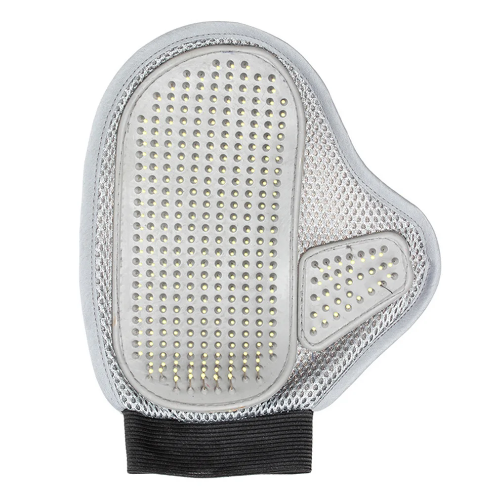 قفاز العناية بالحيوانات الأليفة للكلاب والقطط والحصان والأرنب أطراف مطاطية على الوجهين أداة إزالة الشعر فرشاة تدليك قابلة للغسل رطبة #5