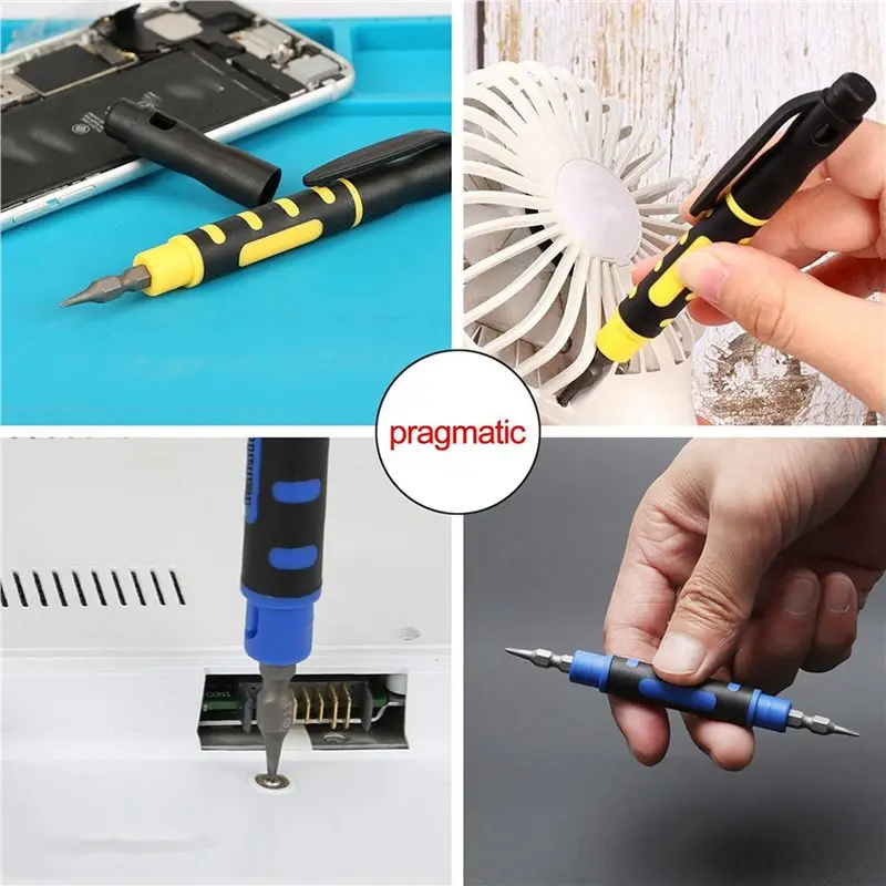 YANA50I 6Pack 4 In 1 Pocket Screwdriver Portable Multi-Purpose Screwdriver Eyeglass Repair Screwdriver Home Repair Screwdriver