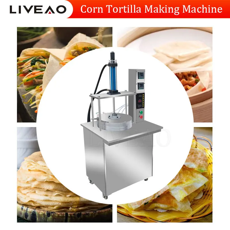 

Automatic Tortilla Pressing Pita Bread Making Corn Tortilla Maker Machine Thin Pancake Sheet Making Machine